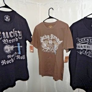 3 Lot Lucky Brand T Shirts Size MEDIUM 35.00 Tags